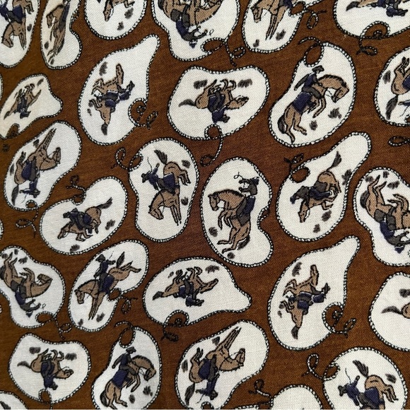 Seaplane Short Sleeve Button Up Shirt in Deadstock Horse Cowboy Print - Picture 4 of 5